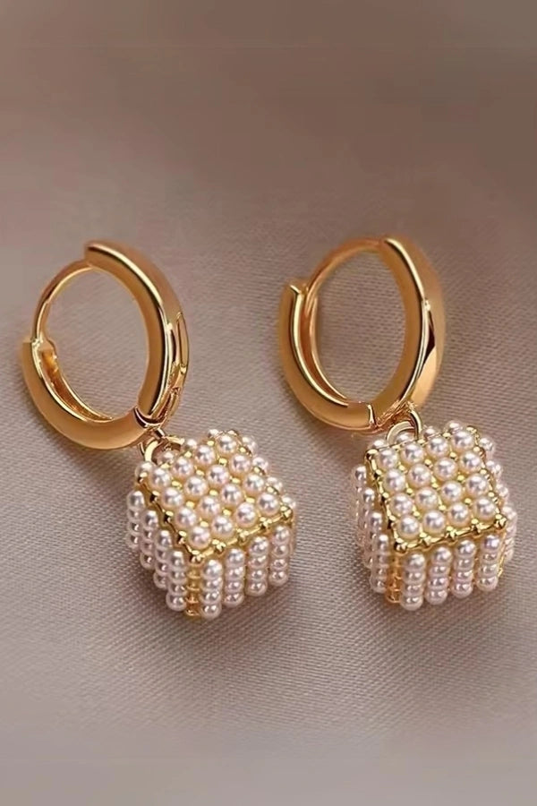 Pearl Cube Earrings