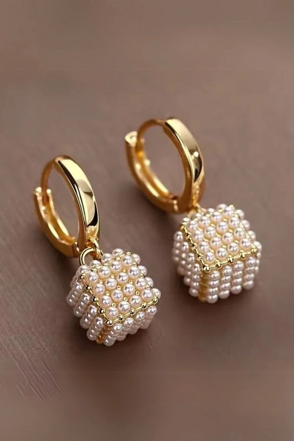 Pearl Cube Earrings