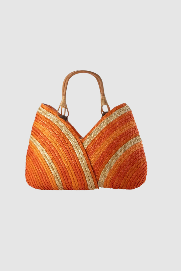 Rainbow Stripe Straw Bag