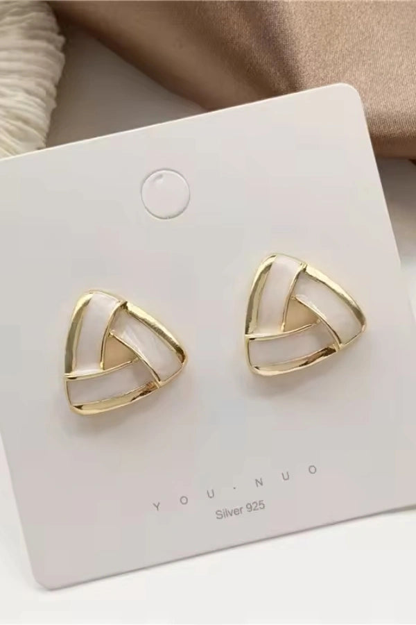 Trina Twisted Triangle Earrings