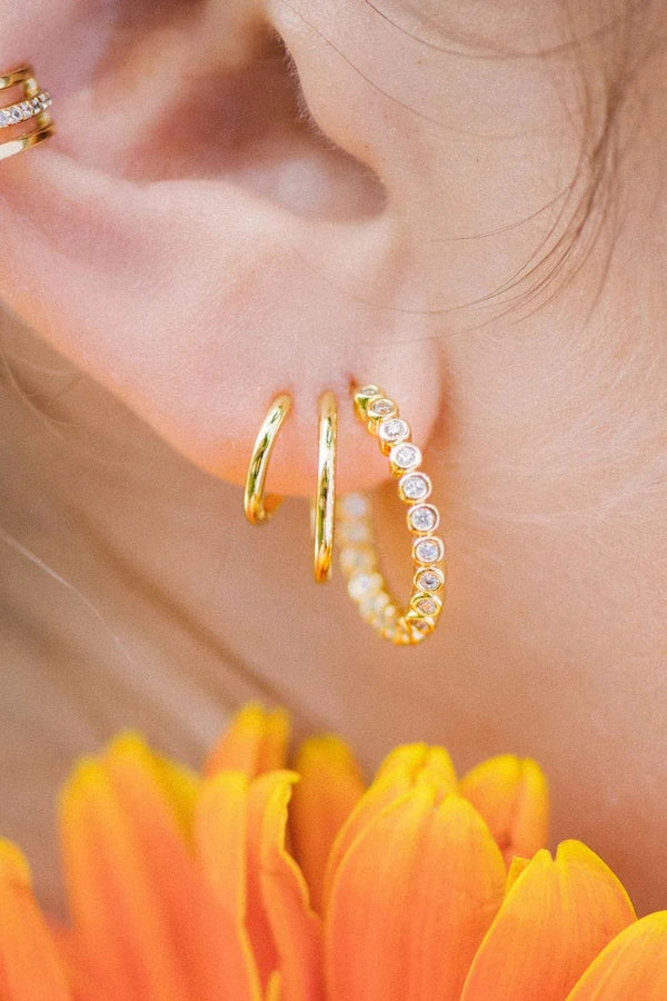 Sakura Gold Triple Hoops