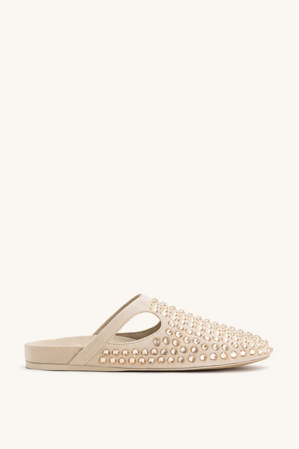 Hera Crystal Flat Mule Shoes