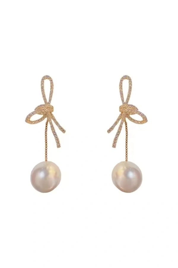 Luciana Pearl Bow Earrings