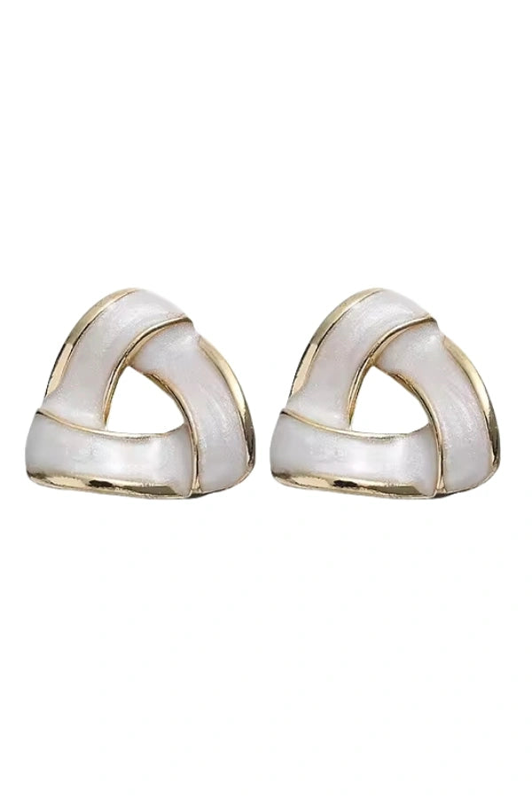 Trina Twisted Triangle Earrings