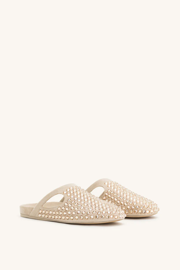 Hera Crystal Flat Mule Shoes