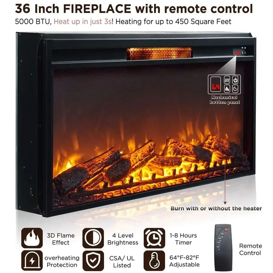 Lysander - Farmhouse Electric Fireplace TV Stand