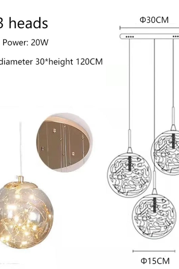 Modern LED Glass Pendant Light
