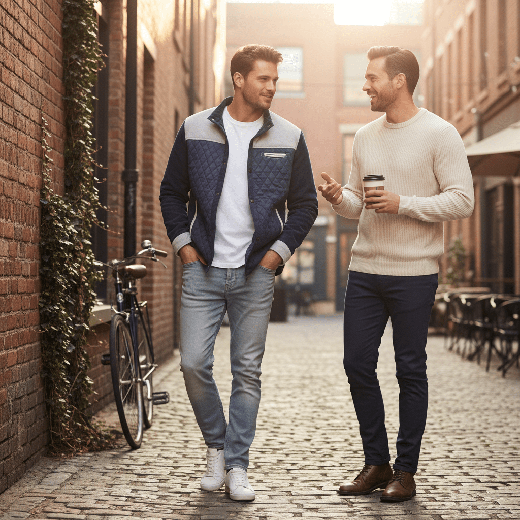 AI generated lifestyle - two_models_downtown