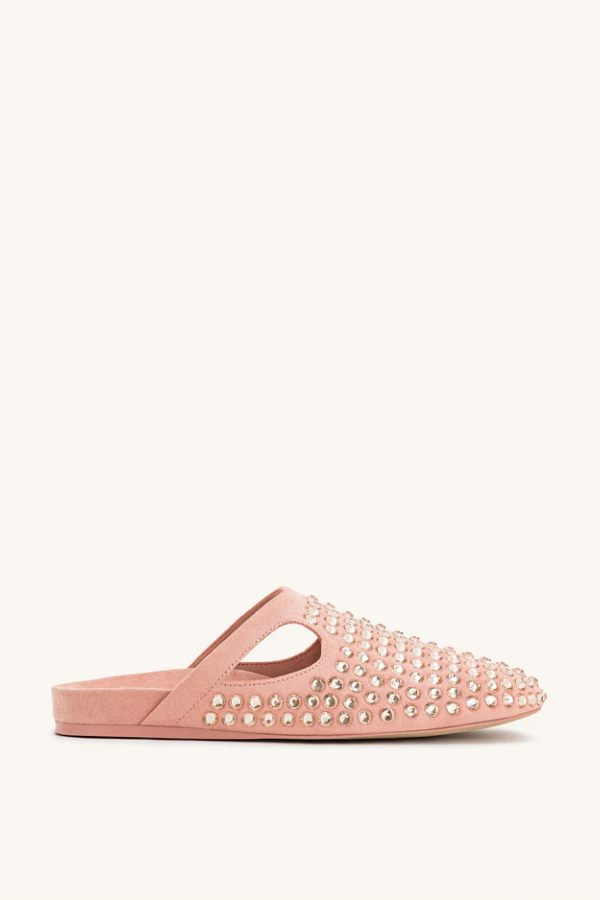 Hera Crystal Flat Mule Shoes