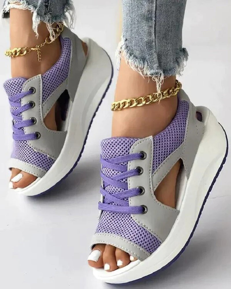 Atheana Sandales à lacets en maille
