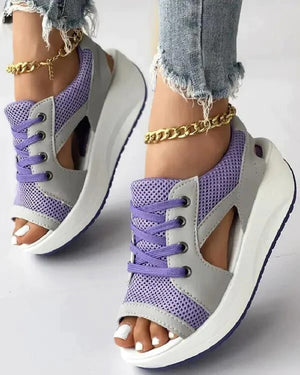 Atheana Sandales à lacets en maille