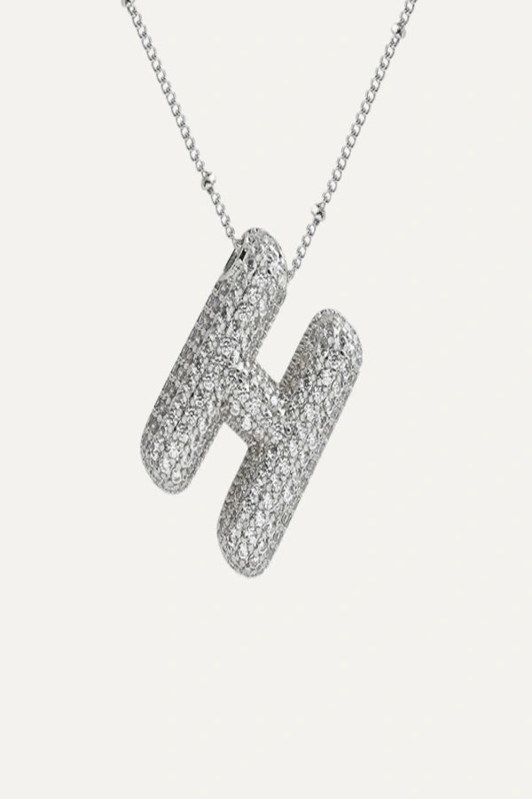 Savannah Diamond Bubble Letter Necklace