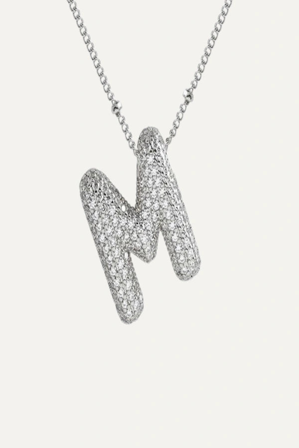 Savannah Diamond Bubble Letter Necklace