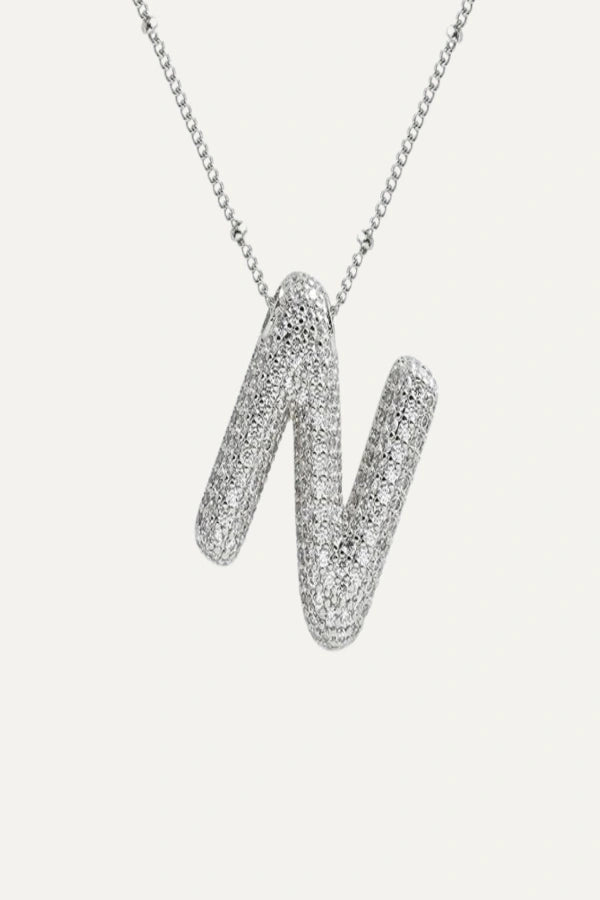 Savannah Diamond Bubble Letter Necklace