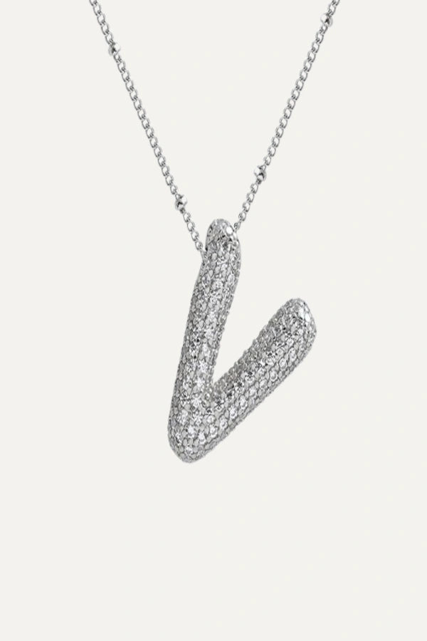 Savannah Diamond Bubble Letter Necklace