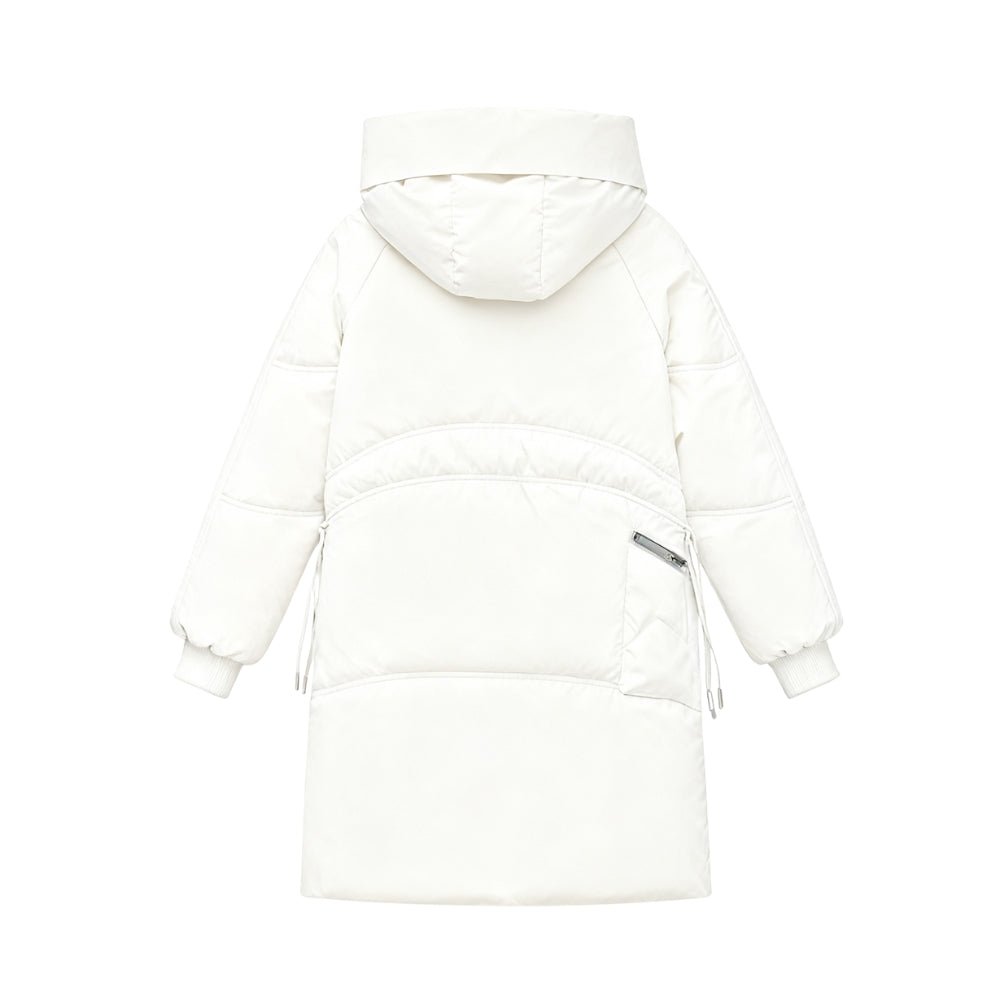 insulated outerwear, down-filled coat, oversized parka, water-resistant shell, chic winter fashion, luxury puffer