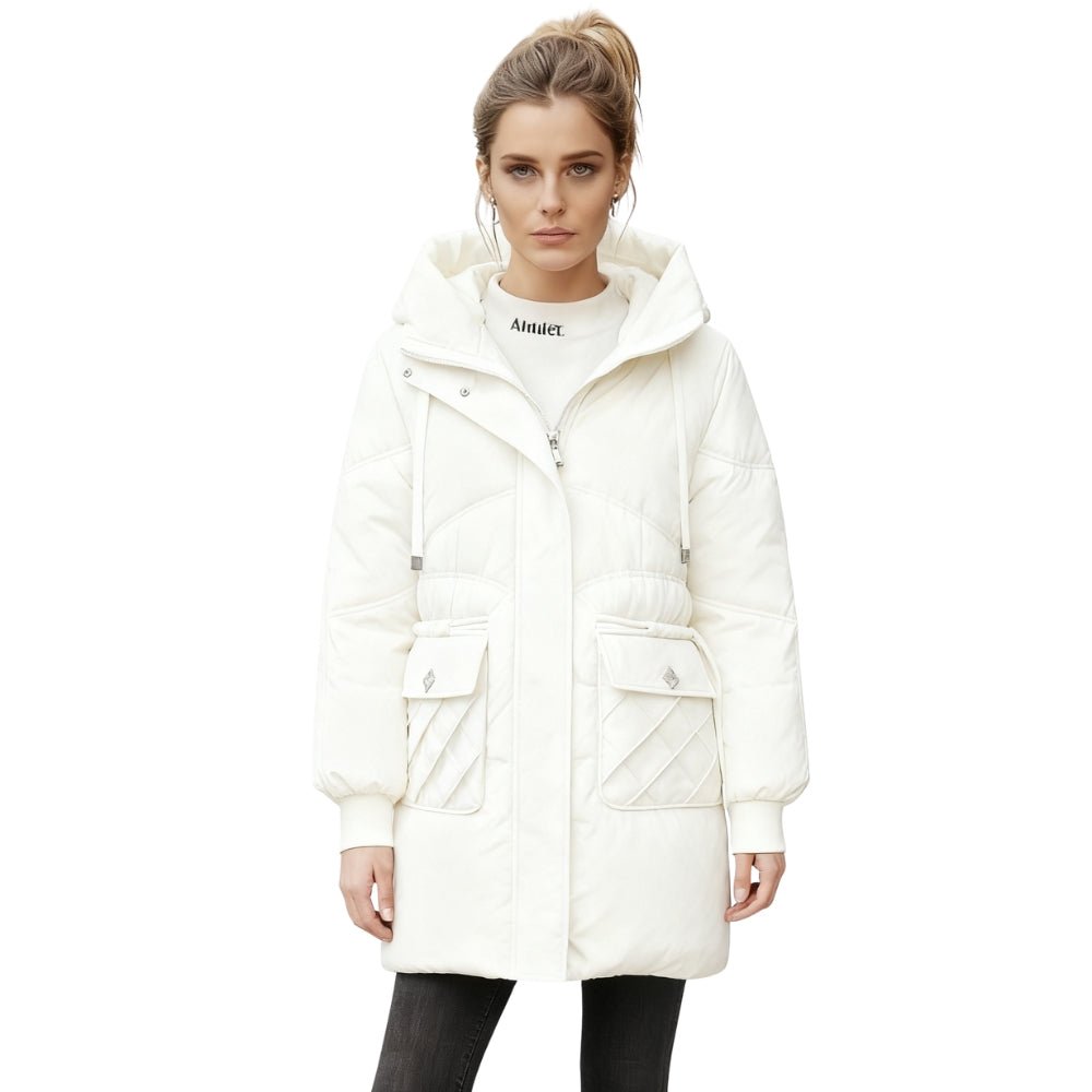 insulated outerwear, down-filled coat, oversized parka, water-resistant shell, chic winter fashion, luxury puffer