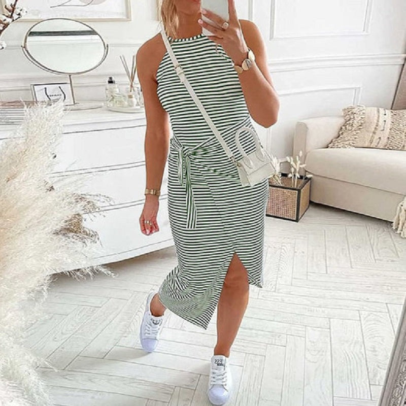 Mari Robe à manches rayées