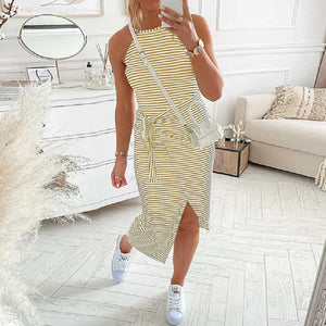 Mari Robe à manches rayées