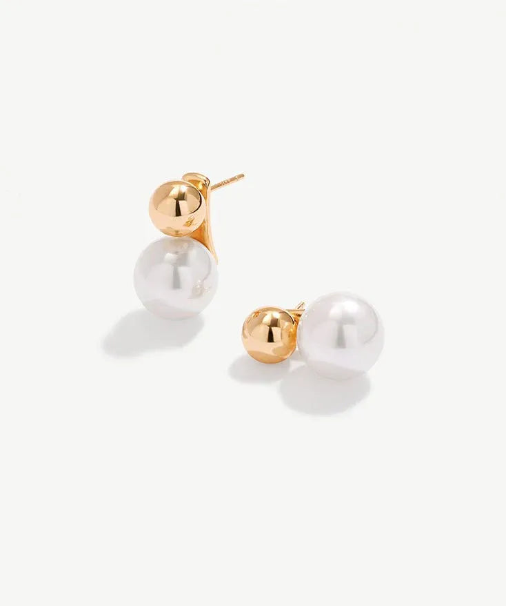 Stacey Dome Pearl Earrings