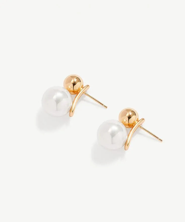 Stacey Dome Pearl Earrings