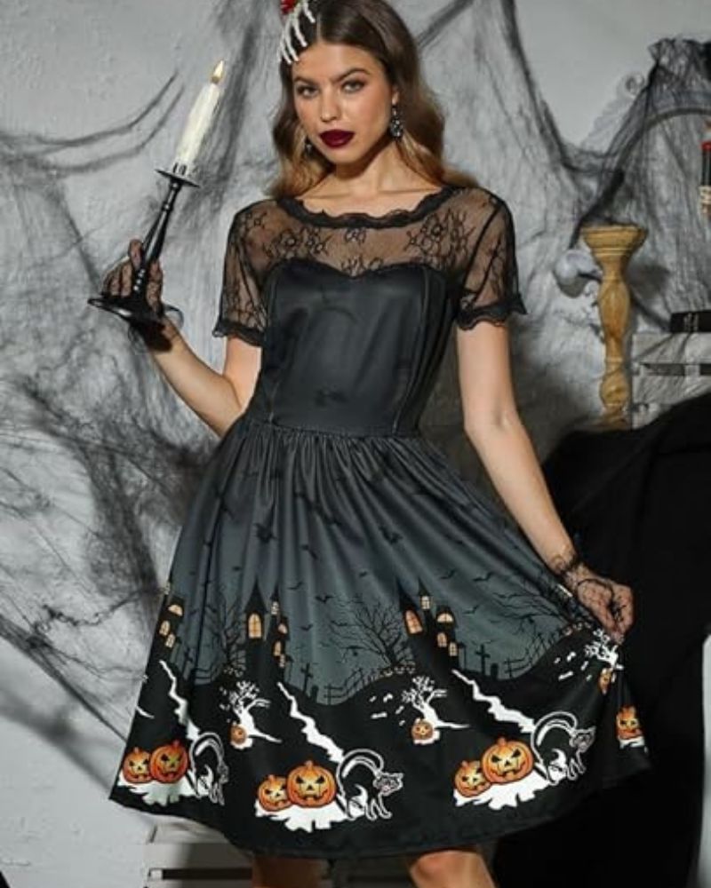 Bea Robe à manches d'Halloween