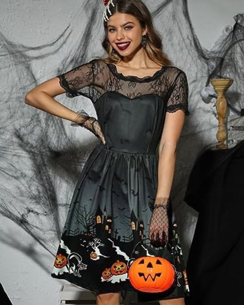 Bea Robe à manches d'Halloween