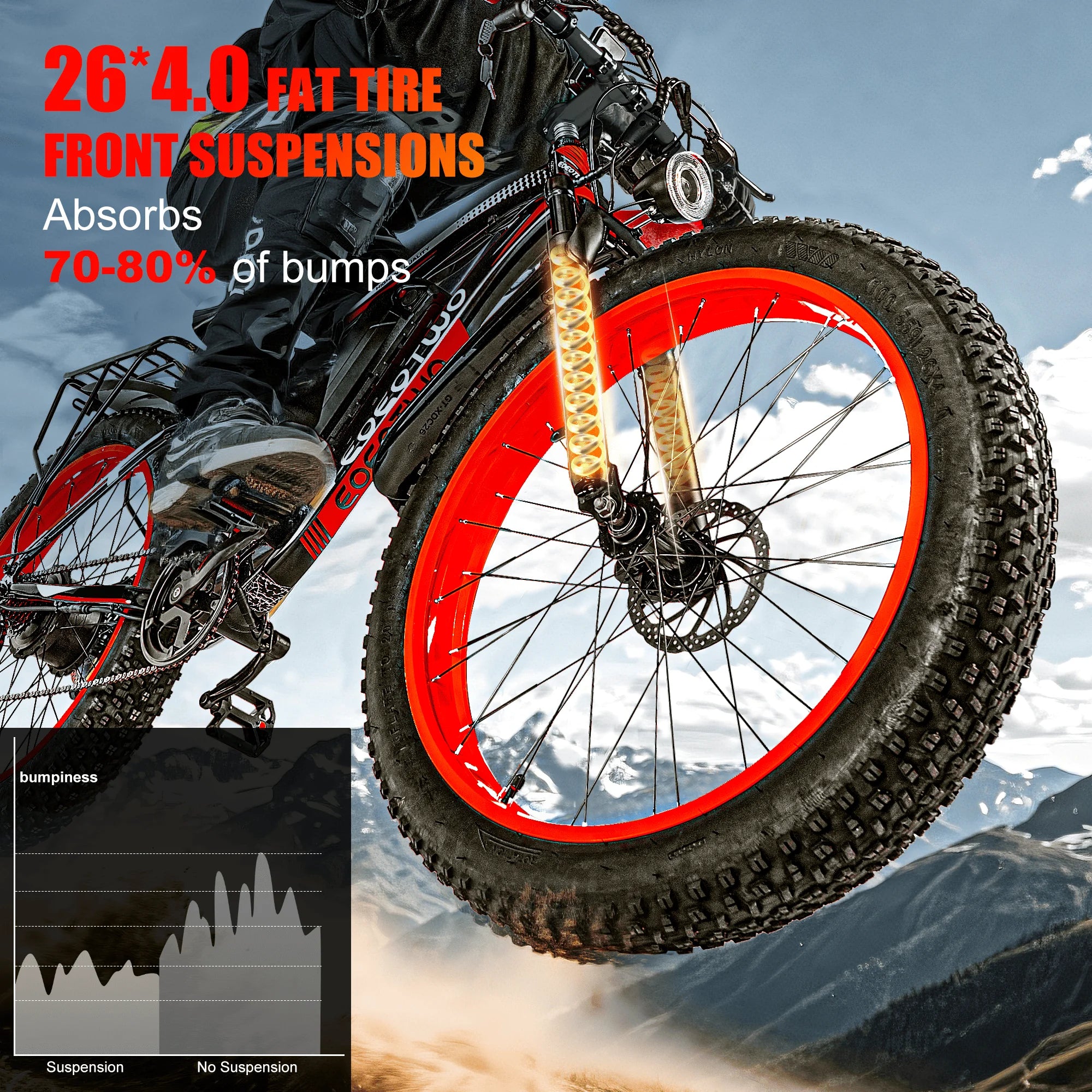Electric Bike Fat Tire Ebike Mountain Bicycle 48V 15Ah Battery Off Road Adult Snow Electric Motorcycle High Speed All Terrain Trail Commuter