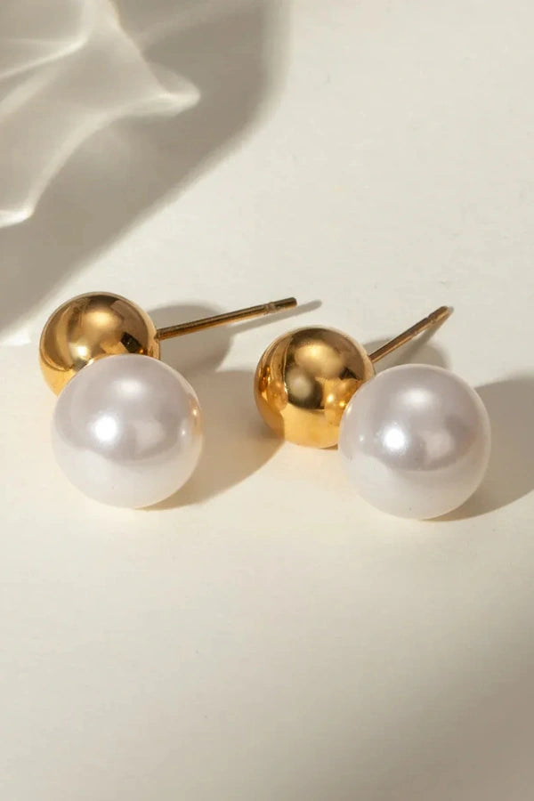 Stacey Dome Pearl Earrings