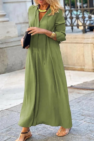 V-Neck Long Sleeve Maxi Dress - Kouvr Fashion Loose Flowy Boho Dress V-Neck Long Sleeve Maxi Dress - Kouvr Fashion Loose Flowy Boho Dress