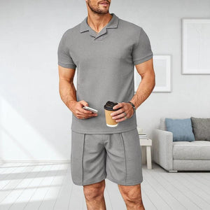 Carl V-Neck Shirt Set