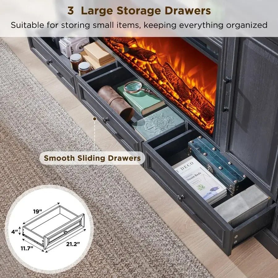 Lysander - Farmhouse Electric Fireplace TV Stand