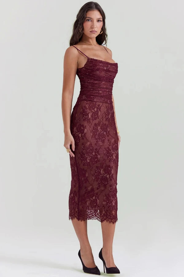 Edith Lace Midi Dress