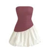 sculptural silhouette, voluminous skirt, balletcore aesthetic, fit and flare,bandeau top dress, avant-garde design