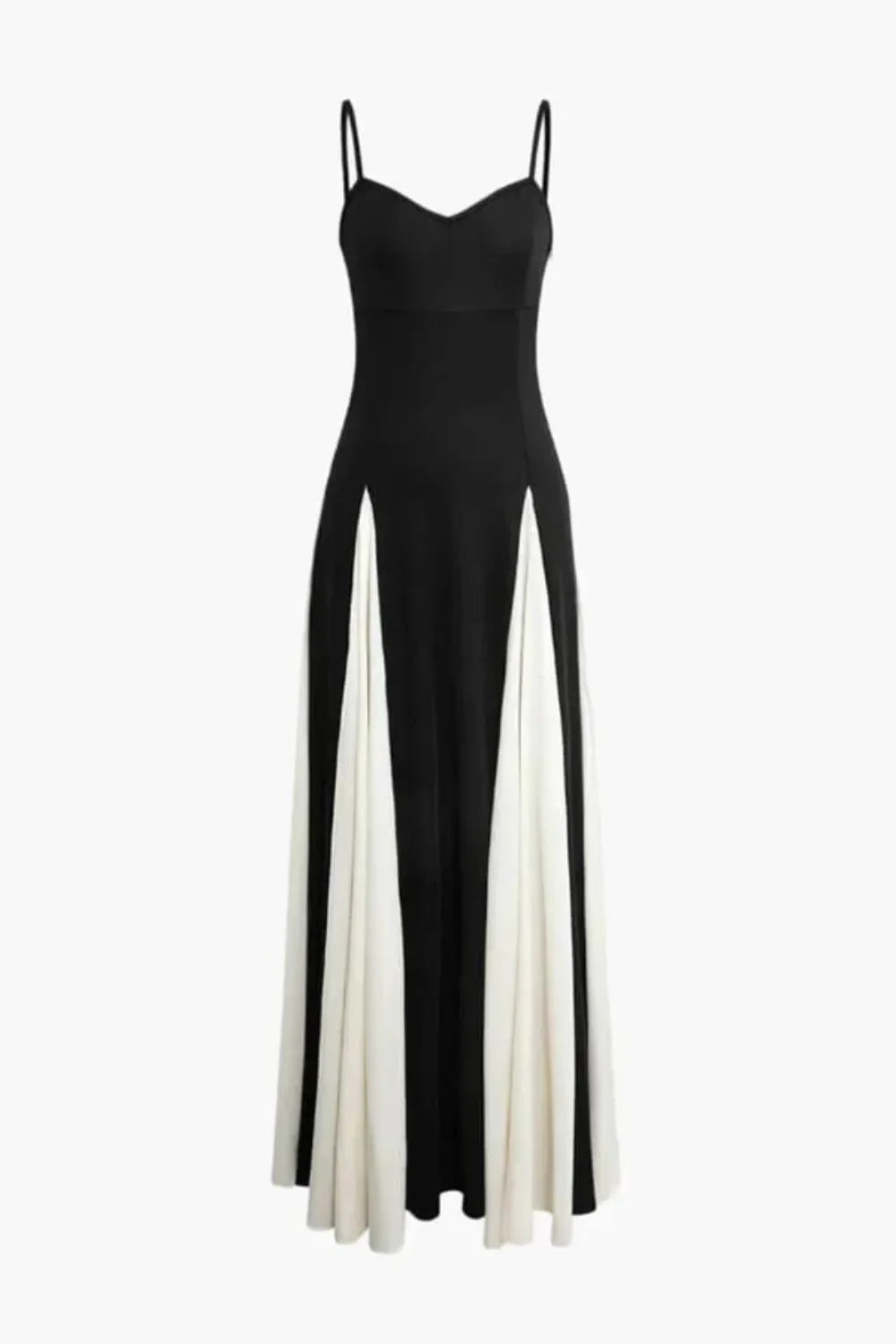 Woman wearing the Kouvr Anastasia black formal gown standing on an elegant marble hallway