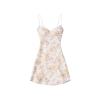 Flatlay image of the white floral print Kouvr Ariadne dress showing the full silhouette and sweetheart bustier detail.