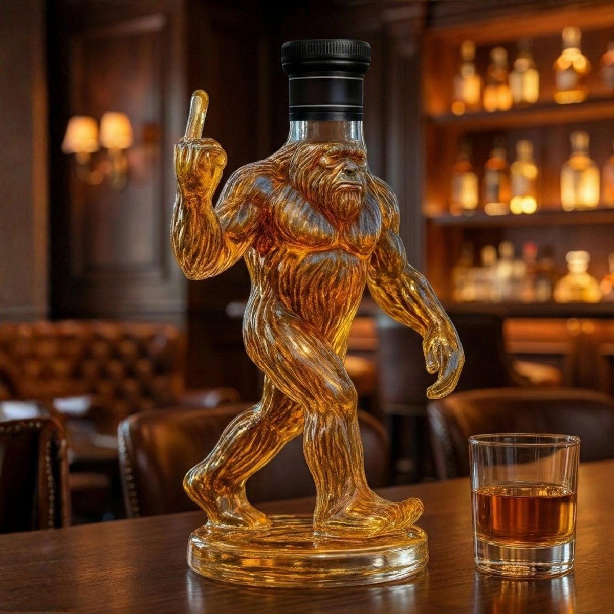 Bigfoot Bourbon - Portabottiglie in resina artigianale Sasquatch - Decorazione rustica unica per sala da pranzo, logge, capanna e bar - Perfetto per bourbon, whisky e liquori - Regalo per gli Bigfoot Bourbon - Portabottiglie in resina artigianale Sasquatch - Decorazione rustica unica per sala da pranzo, logge, capanna e bar - Perfetto per bourbon, whisky e liquori - Regalo per gli