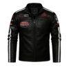 winter leather jacket, fleece lined jacket, jacket with patches, racing jacket, cafe racer jacket, black slim fit jacket.
