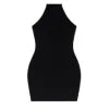 Kouvr Black Halter Neck Bodycon Mini Dress front view