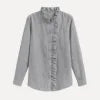Kouvr Women's Black Ruffle Trim Textured Blouse. 