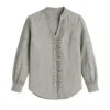 Kouvr Women's Black Ruffle Trim Textured Blouse.