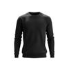 Front view of the Kouvr men's black long sleeve waffle-knit sweater on a white background, highlighting the thermal texture.