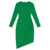 Kouvr Claudia Green Long Sleeve Ribbed Knit Bodycon Dress