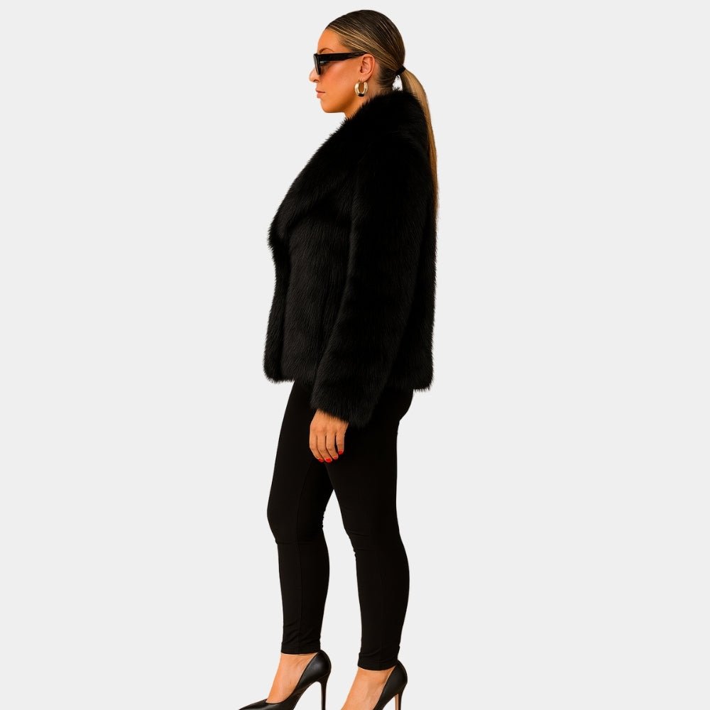 cruelty-free fashion, ethical outerwear, sustainable luxury, winter wardrobe essential, capsule collection piece, evening jacket, chic layering