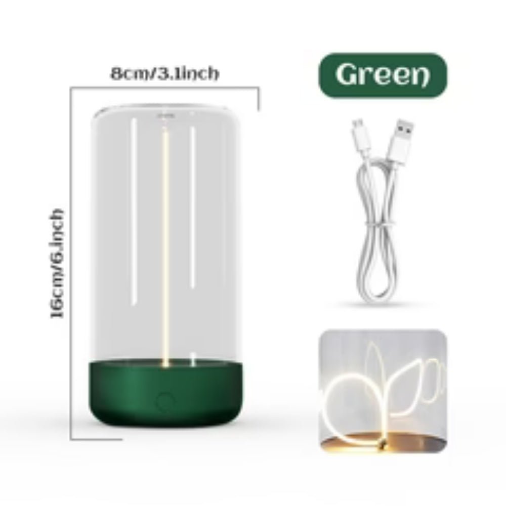 ambient lighting", "warm glow lamp", "minimalist home decor", "touch control light", "USB-C lamp", "portable centerpiece", "breathing light mode", "sculptural lighting", "hygge decor