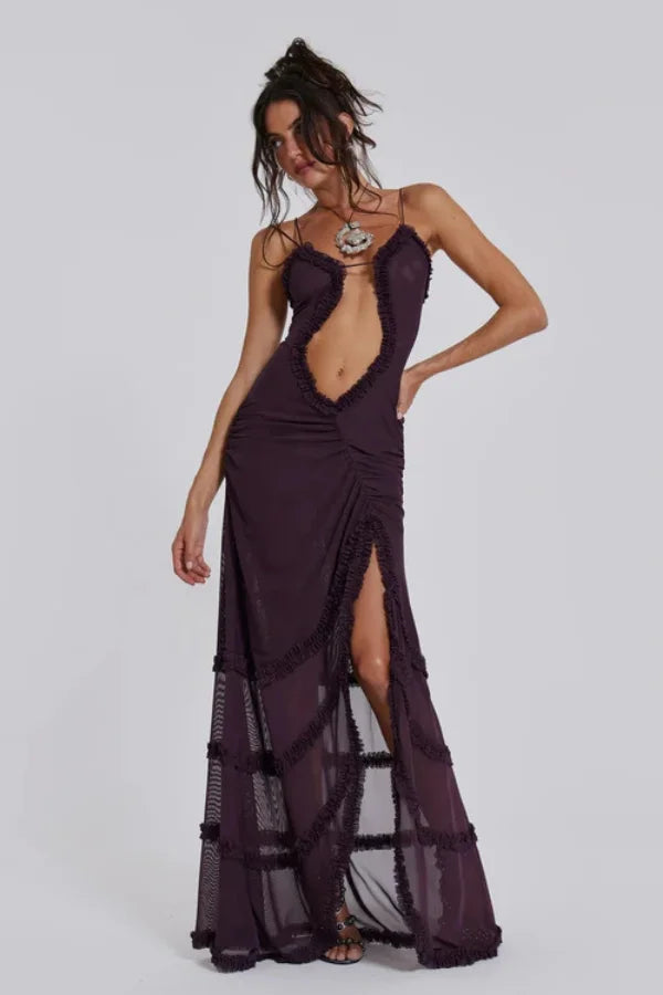 Use terms like "sculptural," "asymmetrical silhouette," "deconstructed elegance," and "ethereal layers" in your description to align with sophisticated search queries