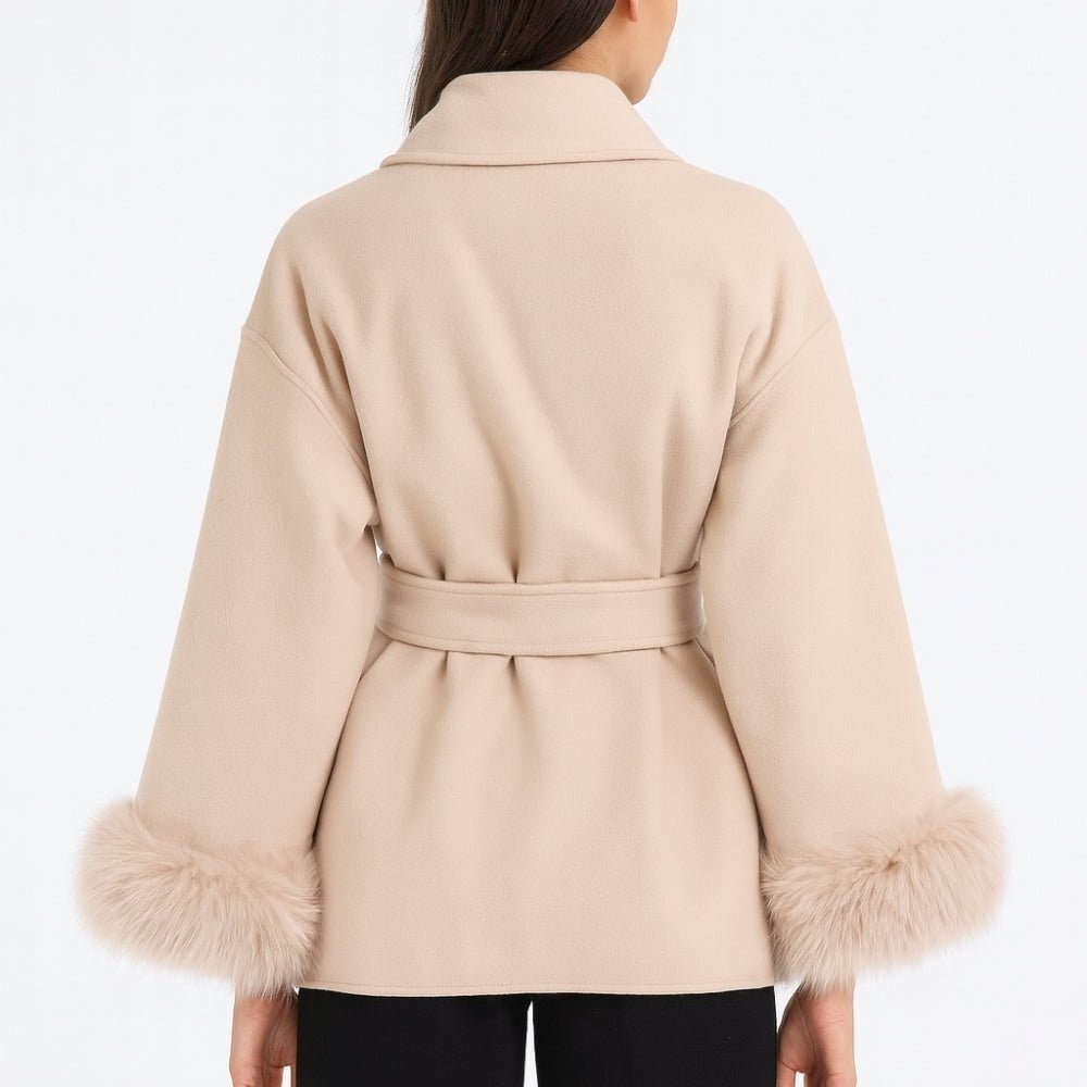 robe coat", "shawl collar jacket", "women's elegant outerwear", "camel winter coat", and "investment piece