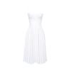 Product-only photo of the Kouvr Fashion Evdokia white bustier midi dress on a white background, front view.