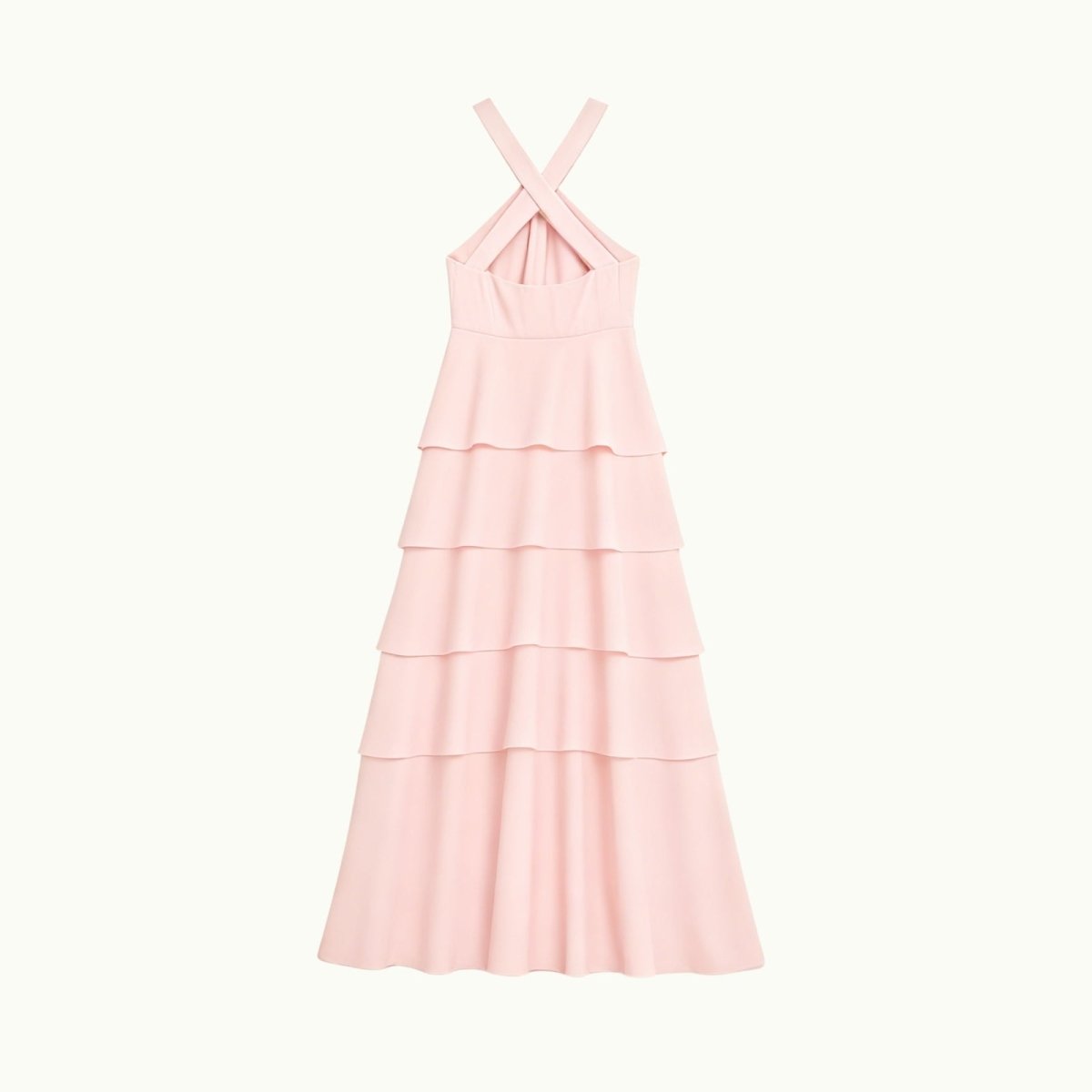 Pink Kouvr tiered dress on a white background