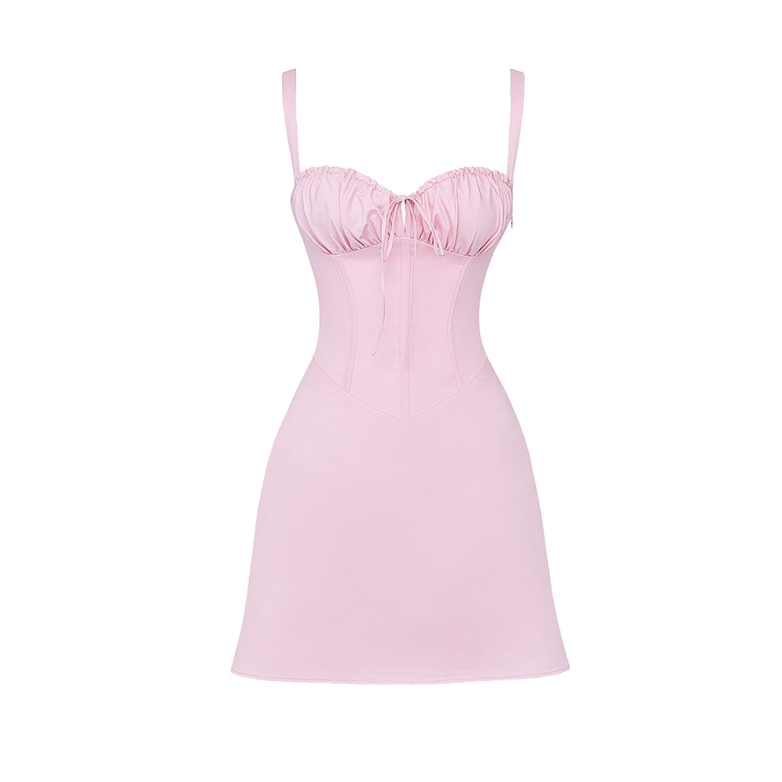 Pink slip dress on a white background